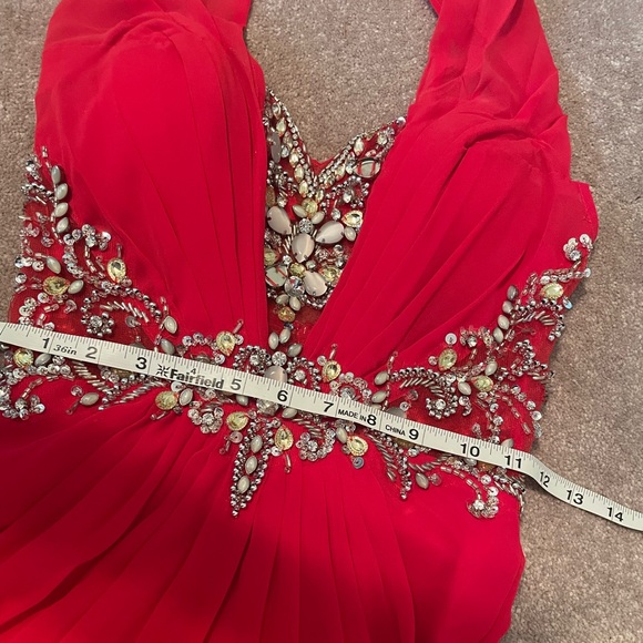 Beautiful red sequin prom or pageant dress. - Picture 3 of 9
